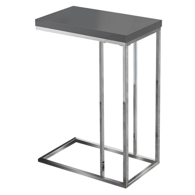 Monarch Specialties Contemporary Accent Rectangular Side End Table, Glossy Gray
