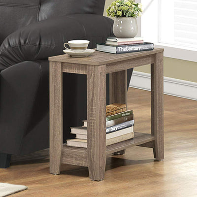 Monarch Specialties Contemporary Accent Rectangular Side End Table, Dark Taupe