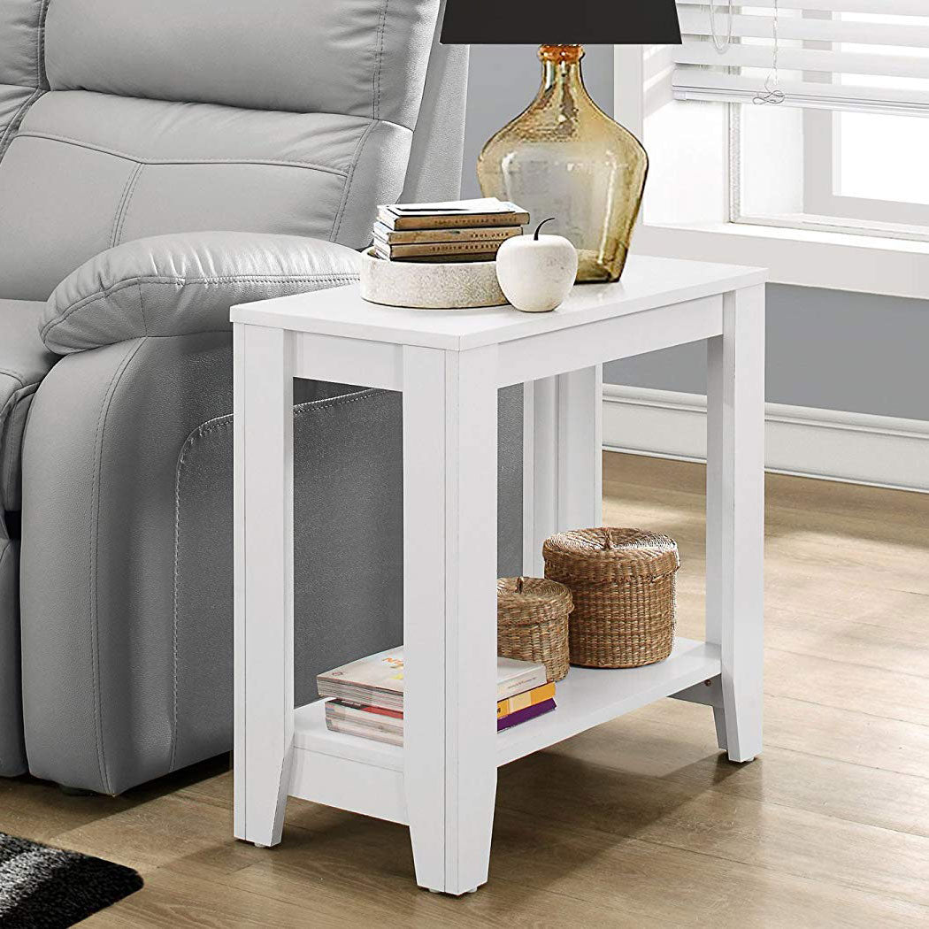 Monarch Specialties Style Accent Rectangular Side End Table, White (For Parts)