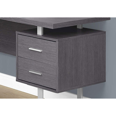 Monarch Specialties Left or Right Facing Modern Home Office Computer Desk, Grey