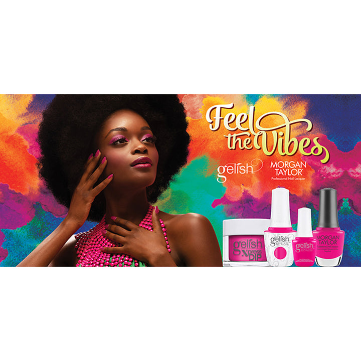 Gelish Mini & Morgan Taylor Feel the Vibes Gel Polish and Lacquer Set, 4 Pack