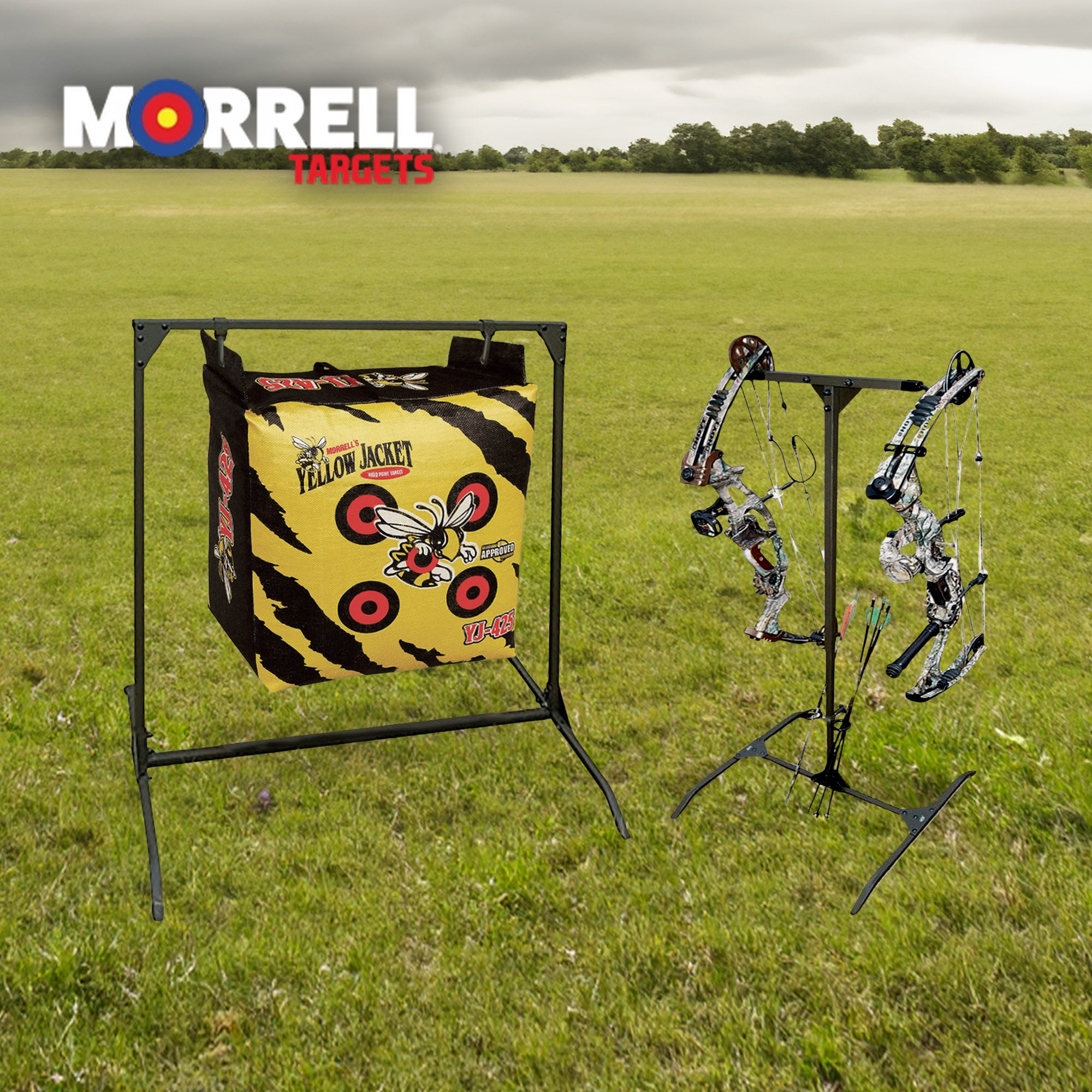Morrell Yellow Jacket Outdoor Target with HME Products Target Stand & Bow Holder - VMInnovations