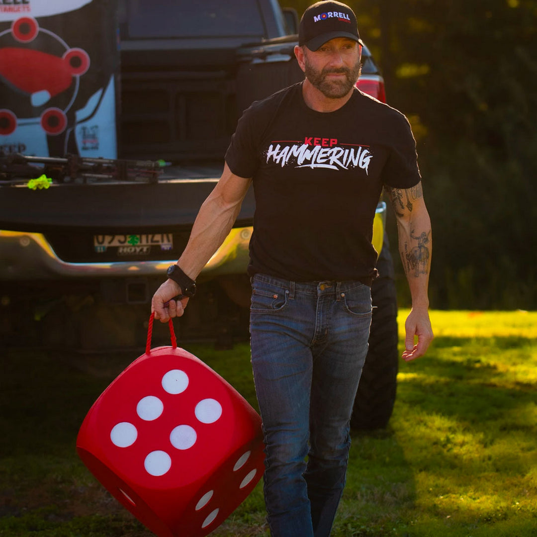 Morrell Big High Roller 17 Pound 6 Sided Any Tip Dice Cube Archery Target, Red