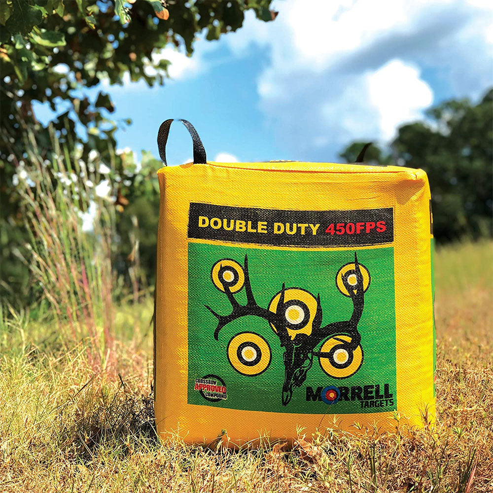 Morrell Double Duty 450 FPS 4 Sided Cube Field Point Archery Bag Target, Yellow - VMInnovations