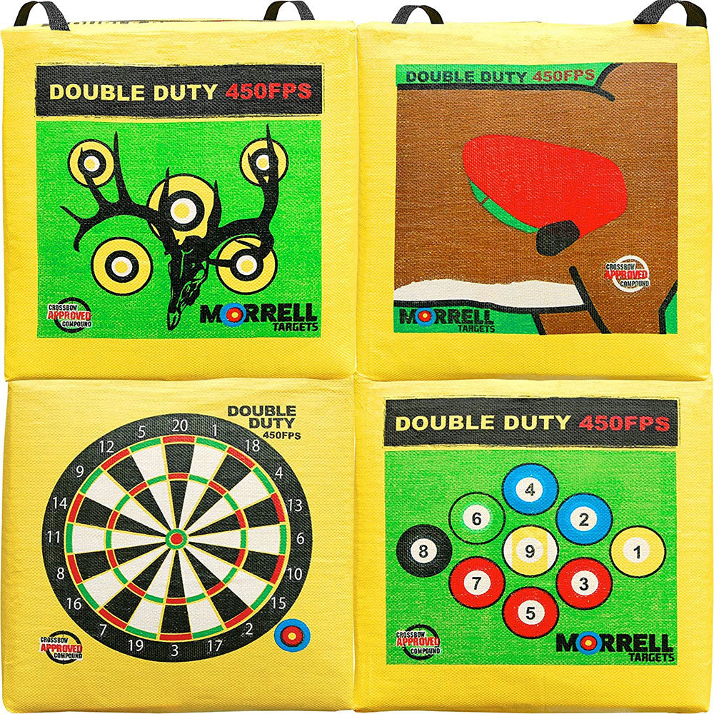 Morrell Double Duty 450 FPS 4 Sided Cube Field Point Archery Bag Target, Yellow - VMInnovations