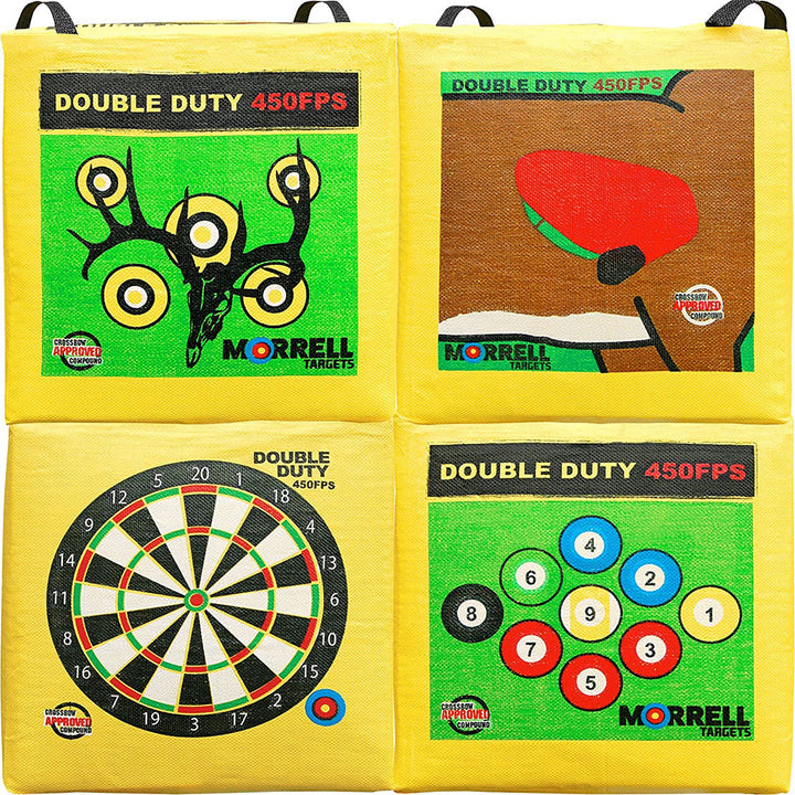 Morrell Double Duty 450 FPS 4 Sided Cube Field Point Archery Bag Target, Yellow