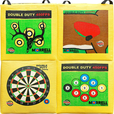 Morrell Double Duty 450 FPS 4 Sided Cube Archery Bag Target, Yellow (Open Box)