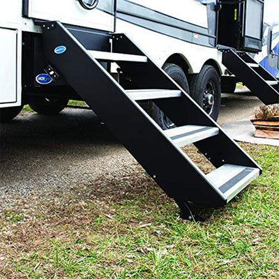 MORryde StepAbove 30-33.5 Inch 3 Step RV Stairs, 26 to 28-Inch Wide (Open Box)