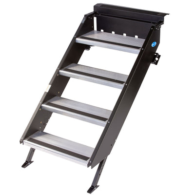 MORryde StepAbove STP-213 37.5 to 42 Inch 4 Step Portable RV Camper Motor Stairs