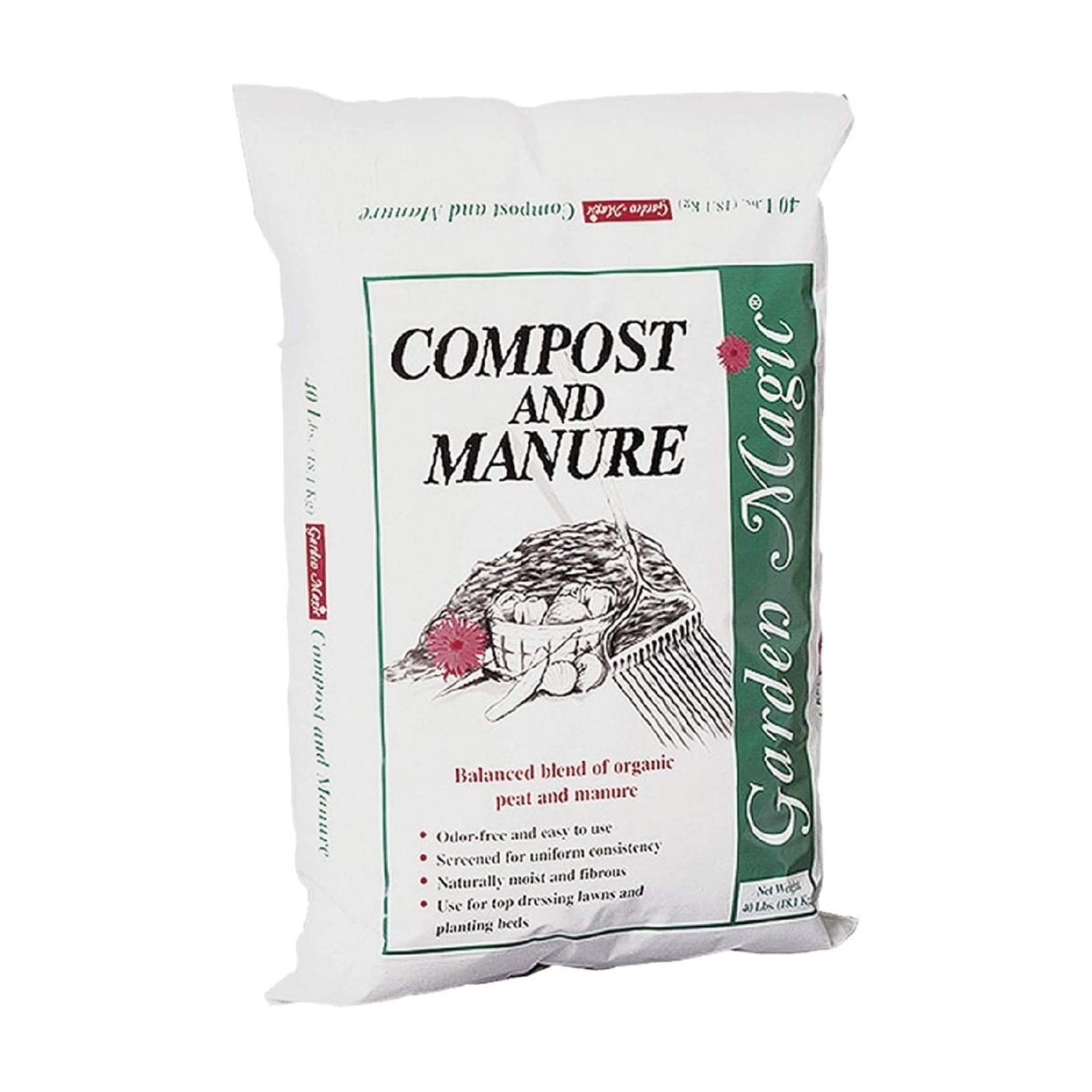 Michigan Peat MPC5240 Garden Magic Nutrient Compost and Manure, 40 Pound Bag - VMInnovations