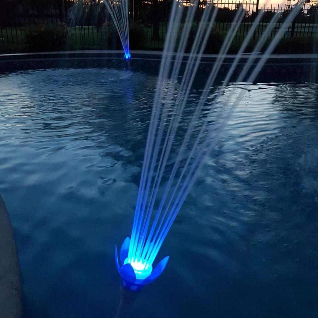 Magic Pool Fountain Water Powered Swimming Pool Fountain w/ Multicolor LED Bulb