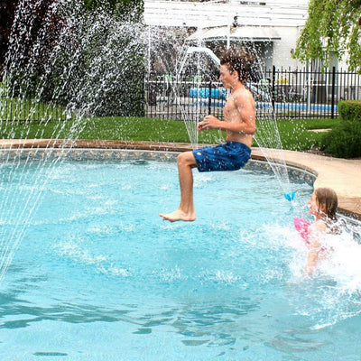Magic Pool Fountain Water Powered Pool Fountain w/ Multicolor Bulb (For Parts)