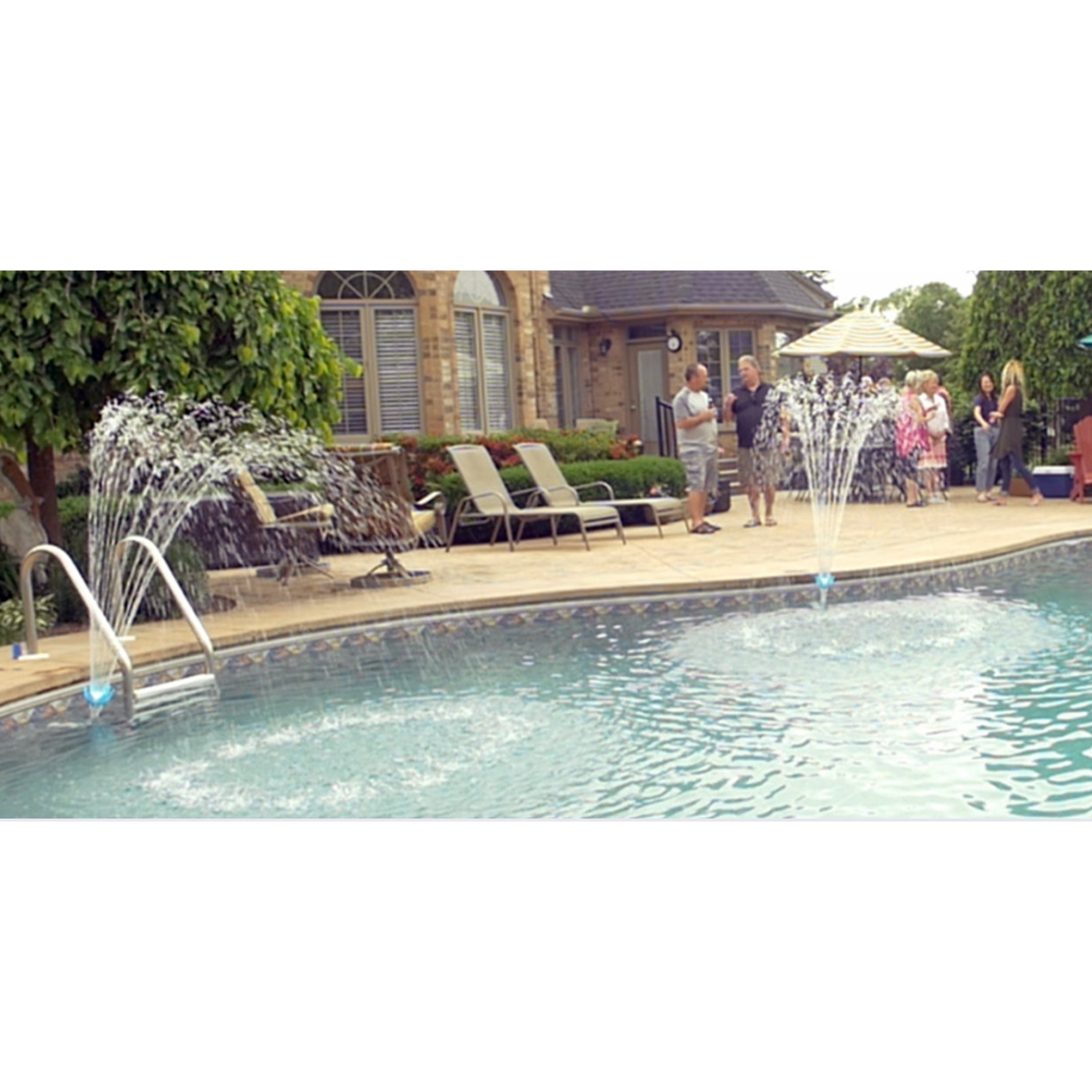 Magic Pool Fountain Water Powered Swimming Pool Fountain w/ Multicolor LED Bulb - VMInnovations