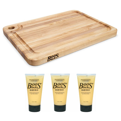 John Boos Block 20 x 15" Maple Wood Reversible Cutting Board Block Natural Cream