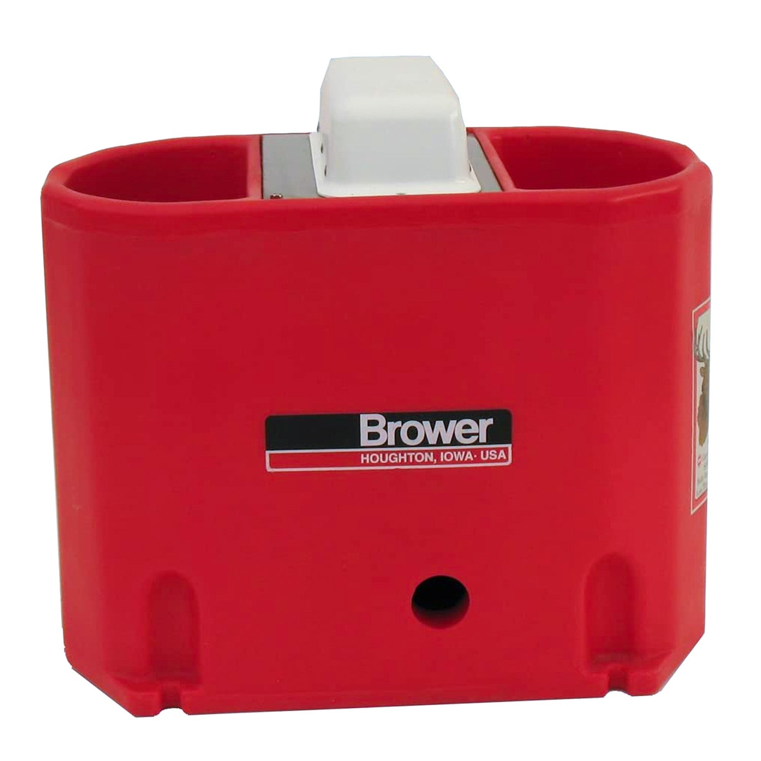 Brower MPO6E 250W Poly Plastic 6 Gallon Heated Outdoor Livestock Waterer, Red - VMInnovations