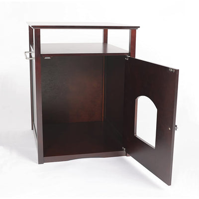 Merry Products Decorative Pet Cage w/ Protection Box End Table, Black + Merry Products Decorative Cat Enclosed Litter Box Washroom Night Stand, Espresso