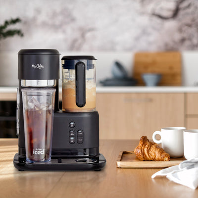 Mr. Coffee Single-Serve Iced and Hot Coffee Maker and Blender with 2 Tumblers
