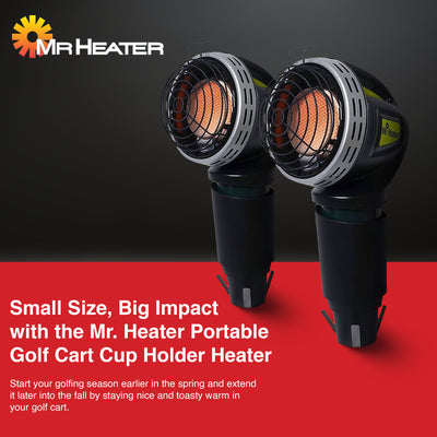 Mr. Heater MH4GC 4000 BTU Propane Portable Golf Cart Cup Holder Heater (2 Pack)