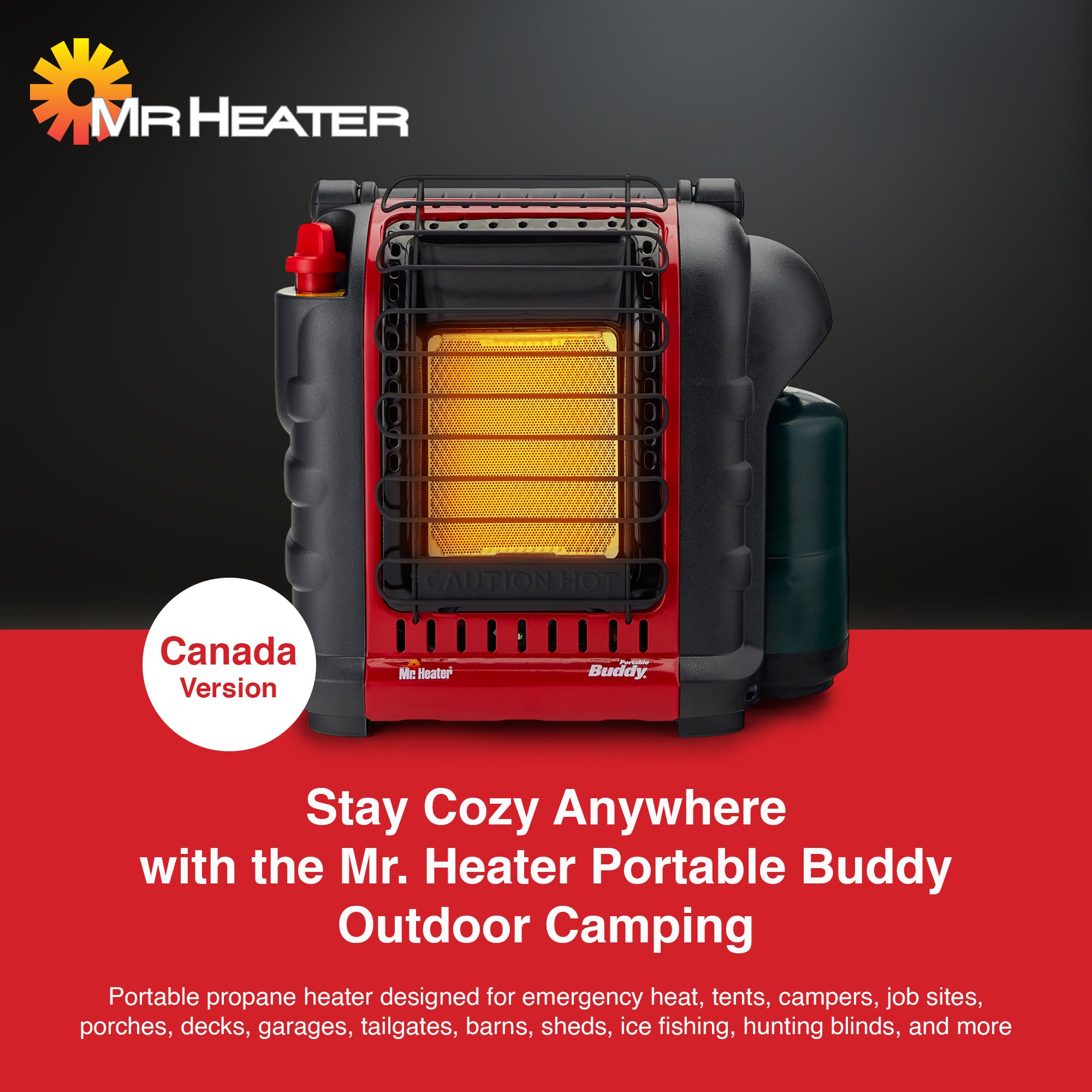 Mr. Heater Portable Buddy Camping Propane Gas Heater Canada Version, Red (Used) - VMInnovations