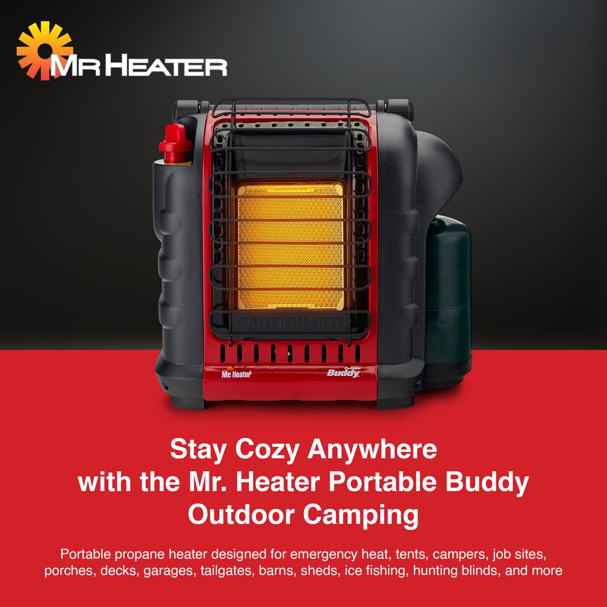 Mr. Heater Portable Buddy Outdoor Camping, Job Site 9,000 BTU Propane Gas Heater - VMInnovations