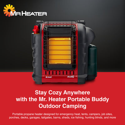 Mr. Heater Portable Buddy Outdoor Camping, Job Site 9,000 BTU Propane Gas Heater - VMInnovations