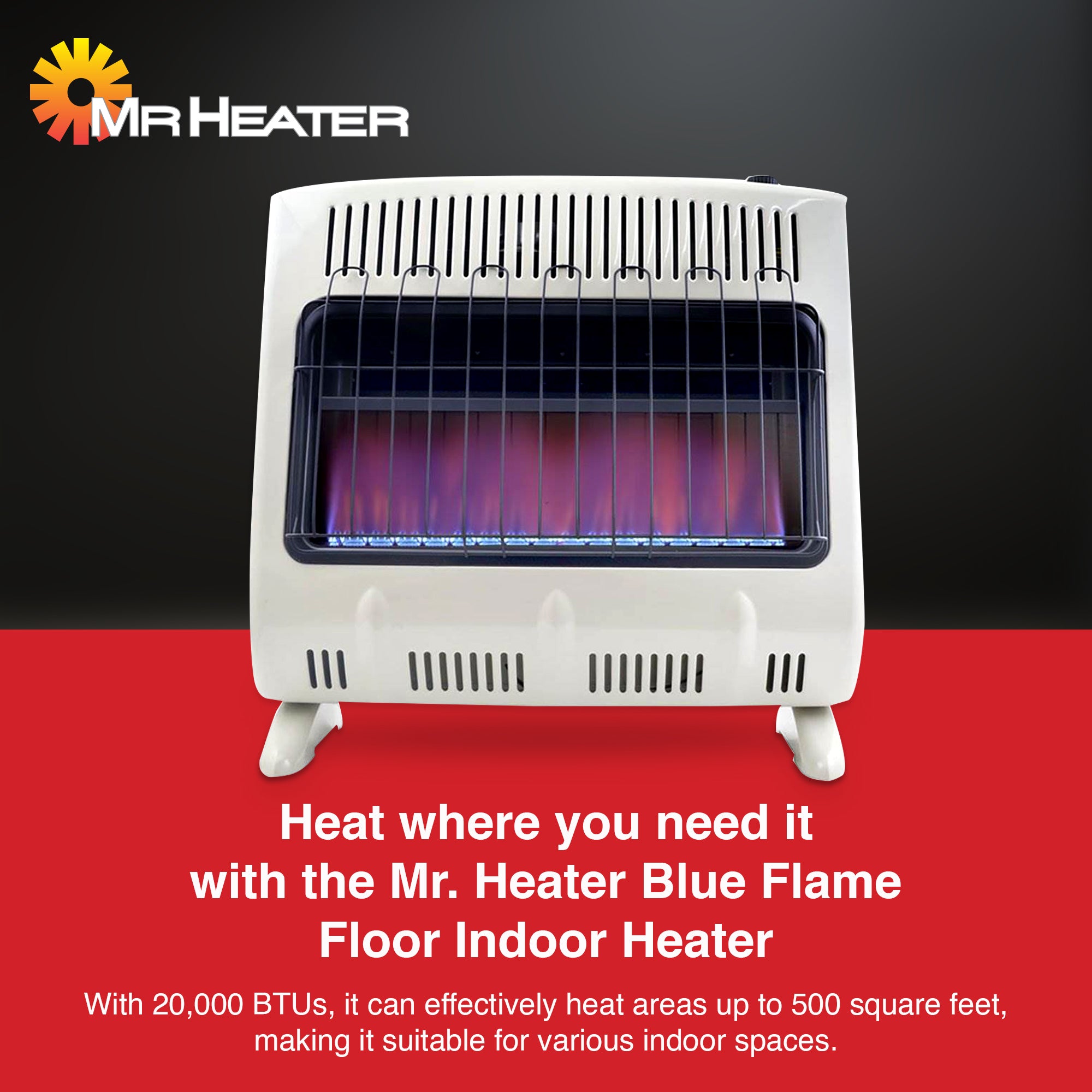 Mr. Heater 20,000 BTU Vent Free Propane Gas Floor/Wall Indoor Heater (Used) - VMInnovations