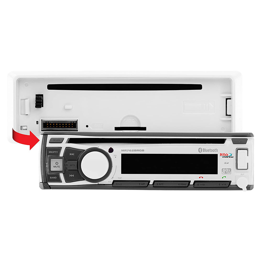 Boss Audio Systems MR762BRGB Single DIN Detachable Bluetooth Multimedia Player