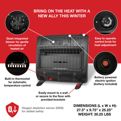 Mr Heater 30000 BTU Vent Free Blue Flame Natural Gas Space Heater (Used) - VMInnovations