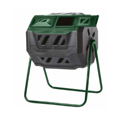 Exaco Trading Mr.Spin Steel Frame Dual Compartment Compost Tumbler (Open Box)