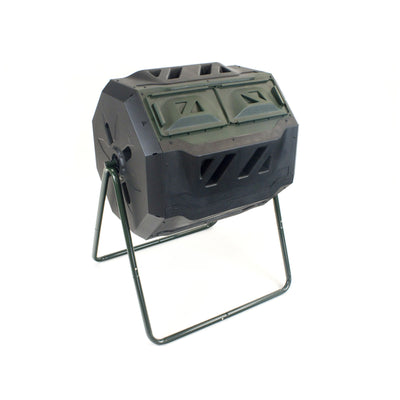 Exaco Trading Mr.Spin Steel Frame Dual Compartment Compost Tumbler (Open Box)