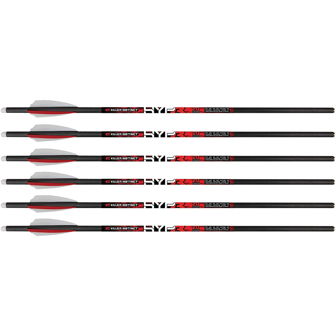 Killer Instinct MSCKI-1064-6 HYPR 20" Carbon Crossbow Bolts, 6 Count (2 Pack)