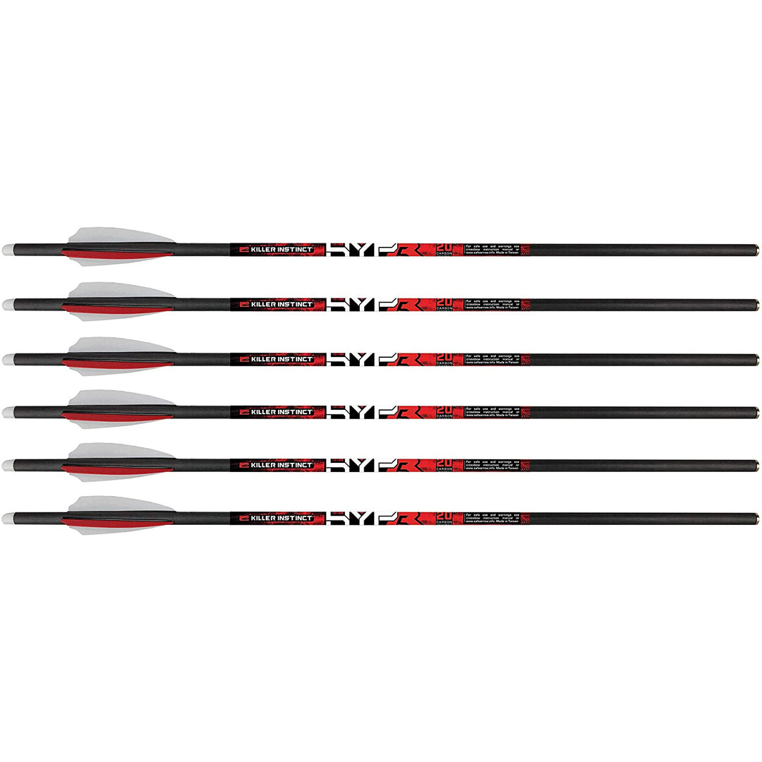 Killer Instinct MSCKI-1064-6 HYPR 20 Inch Carbon Crossbow Bolts (6 Pack) (Used)