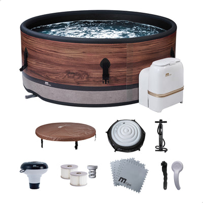 MSpa Duet 138 Jets 930L 6 Person Hot Tub Spa w/Control Box, Woodgrain (Used)