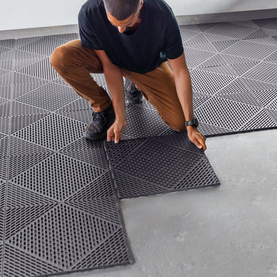 EasyTile 12 Pack Interlocking Modular Tiles with Drainage, 18x18 In, (Open Box)