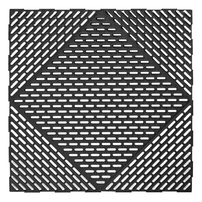 EasyTile 12 Pack Interlocking Modular Tiles with Drainage, 18x18 Inches, Black
