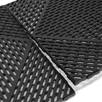 EasyTile 12 Pack Interlocking Modular Tiles with Drainage, 18x18 Inches, Black