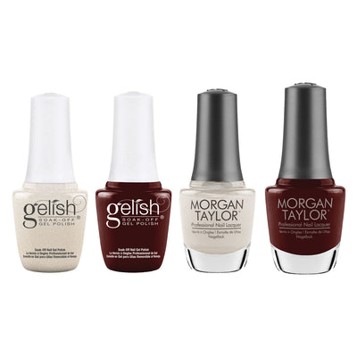 Gelish Mini & Morgan Taylor Out in the Open Gel Polish and Lacquer Set, 4 Pack