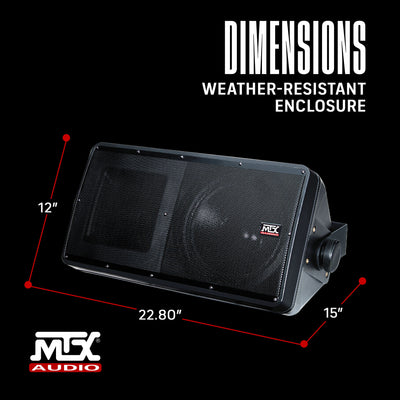 MTX Audio AW82-B 8 Inch 2-Way All-Weather Outdoor Speaker, Wall Mount, Black - VMInnovations