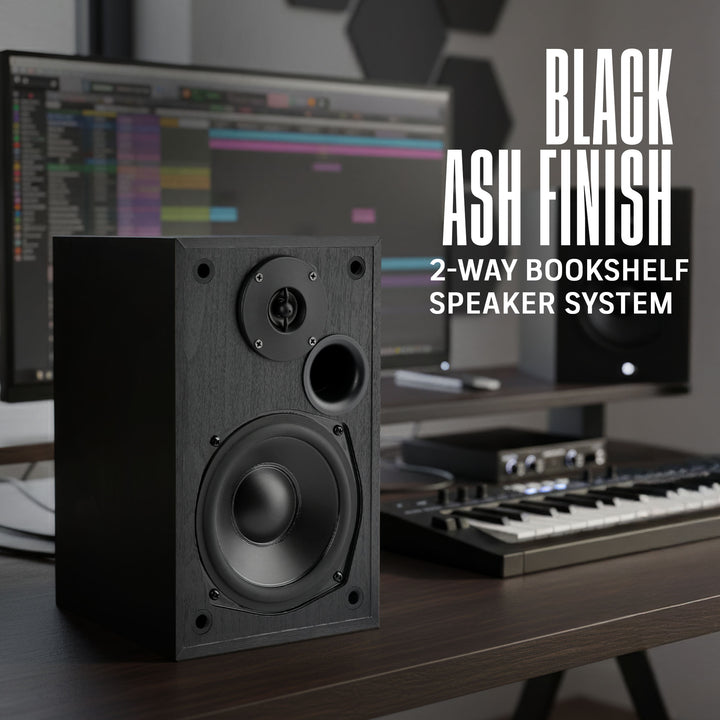 MTX Audio MONITOR5i 5.25 Inch Bookshelf Speakers, 2-Way Home Audio Pair, Black - VMInnovations