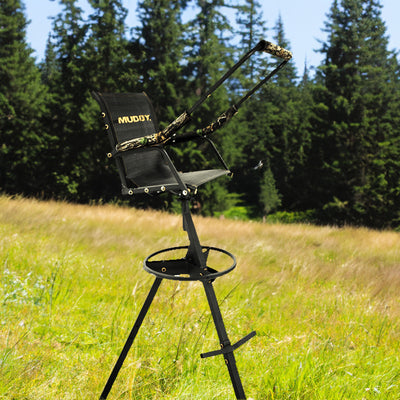 Muddy Nomad 12 Ft High Deer Hunting Tri-Pod Stand with Swivel Seat (Used) - VMInnovations