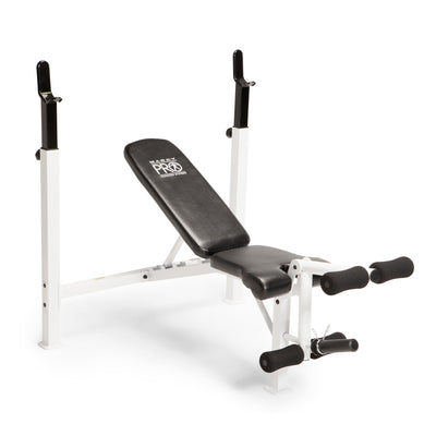 Marcy Fitness Adjustable Olympic Home Gym Weight Lifting Workout Bench with Rack