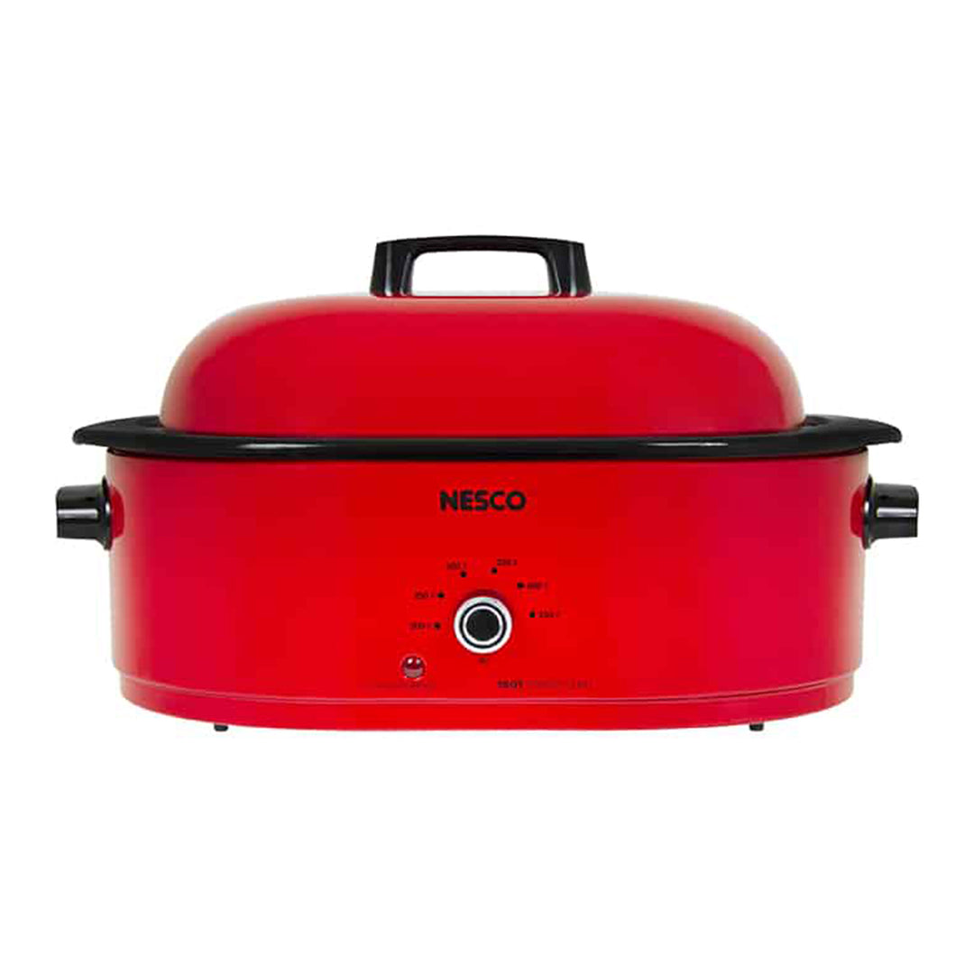 Nesco 18 Qt Stainless Steel Porcelain Oven Roaster Cookwell with Lid (Used)