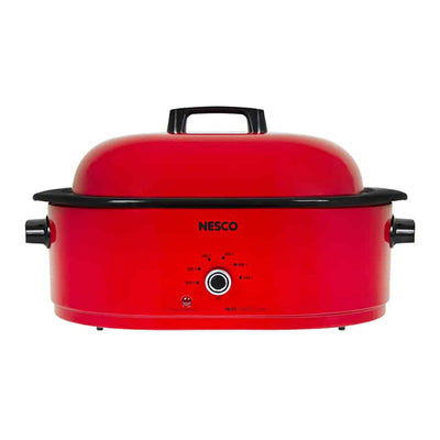 Nesco 18 Qt Stainless Steel Porcelain Oven Roaster Cookwell with Lid (Used) - VMInnovations