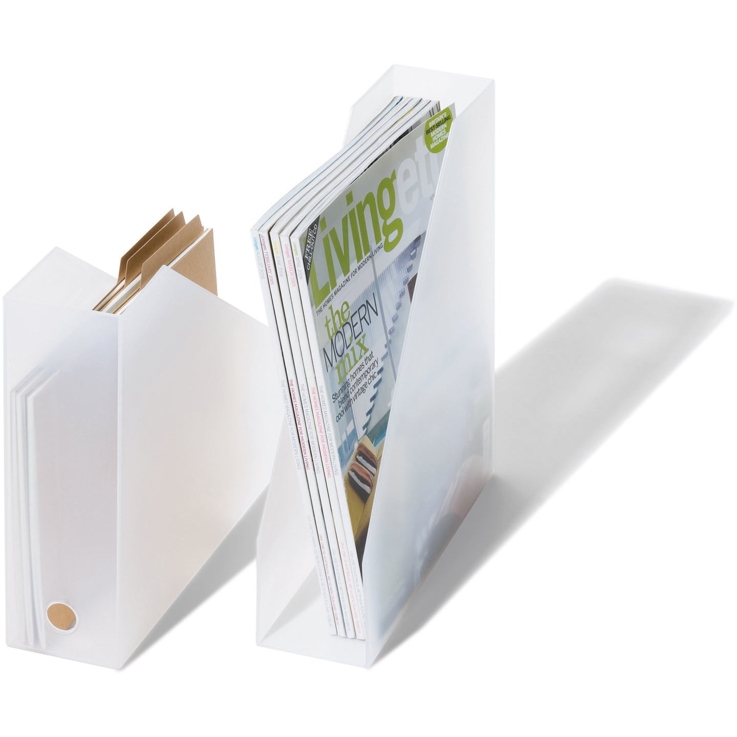 Like-It MX-19 Home and Office Desktop Storage File Box Organizer, White (2 Pack)