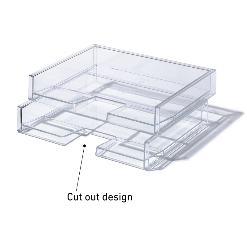 Like-It Universal Organizer Storage Tray Set for Home or Office, Clear (8 Pack)