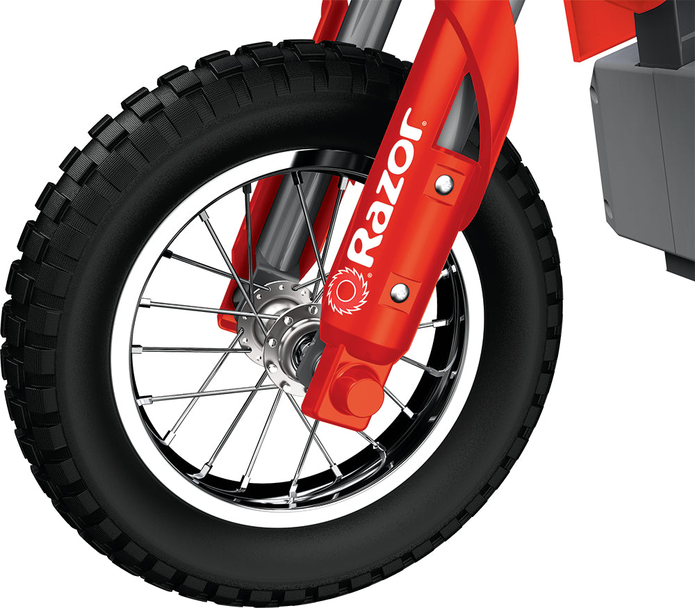 Razor MX350 Dirt Rocket Electric Toy Motocross Ride On Dirt Bike w/ Helmet, Red