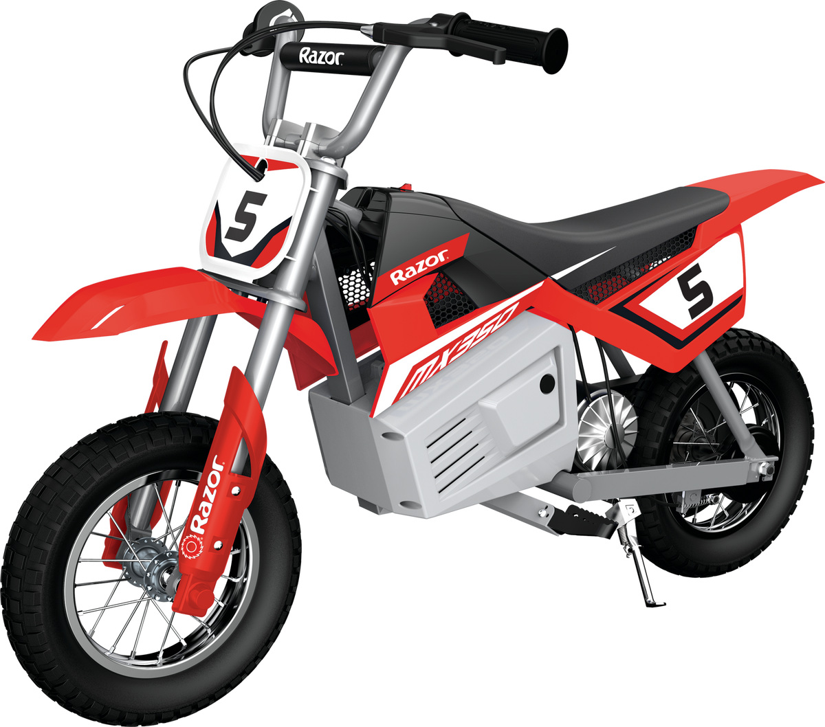 Razor MX350 Dirt Rocket Electric Toy Dirt Bike w/ Helmet, Elbow & Knee Pads, Red