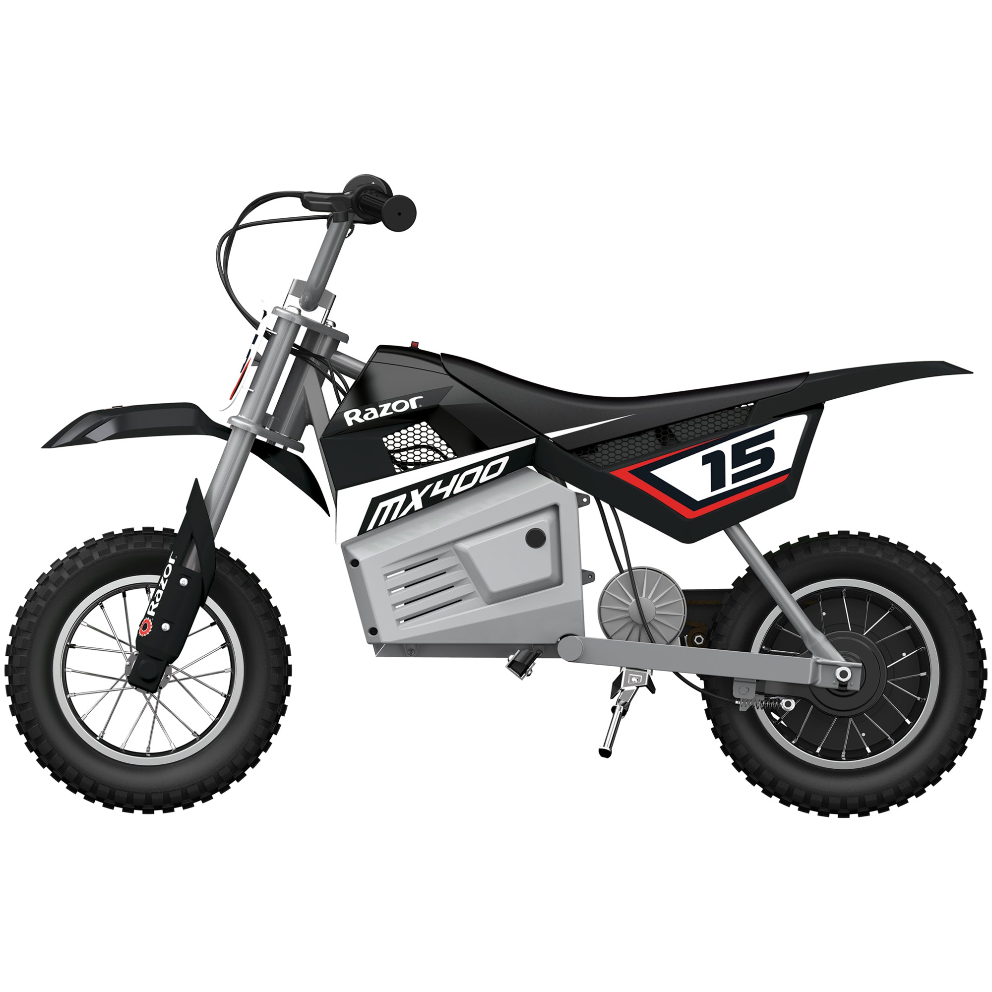 Razor MX400 Dirt Rocket 24V Electric Dirt Bike, Helmet, & Elbow & Knee Pad Set