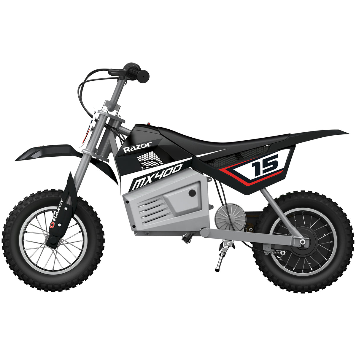 Razor MX400 Dirt Rocket 24V Electric Dirt Bike, Helmet, & Elbow & Knee Pad Set