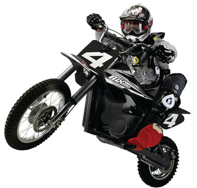 Razor MX650 Dirt Rocket Electric Motocross Dirt Bikes w/Helmets, Black (2 Pack) - VMInnovations